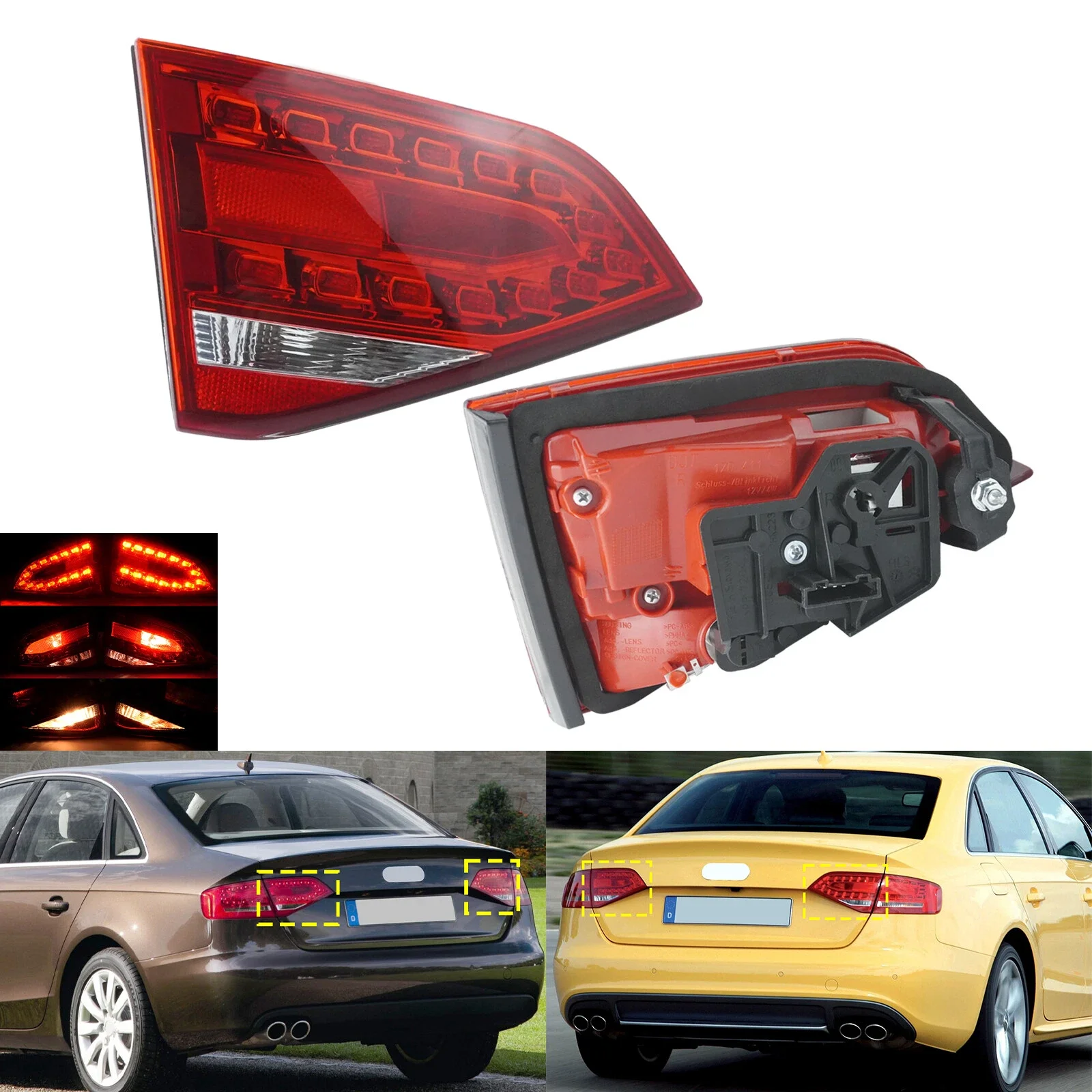 

Car Led Rear Inner tail light For Audi A4 B8 2008-2012 Tail Stop Brake Lights Rear turn signal lamp 8K5945093B Car Accessories