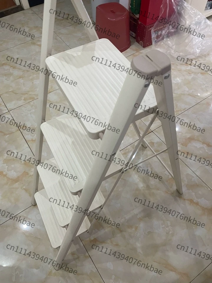150kg Max Load Steel Step Ladder for Adults, Round Tube Metal 2 3 4 Step Stool, Indoor Home Kitchen Multi-purpose Ladder