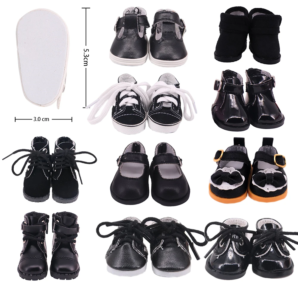 5cm Doll Shoes,Black Series,Lacquered Leather Shoes,Sports Shoes Suitable For 14 Inch 35Cm Dolls,Russian Paola Renio Blyth Shoes