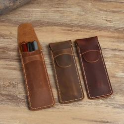 Mini Leather Pen Pocket Fit for Fountain Pen PPT Remotes Presentation Clicker 6.3''x2.4'' Pen Sleeve Gift for Artists