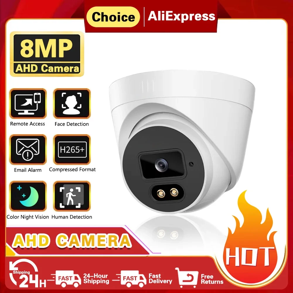 4K 8MP Face Detection AHD Camera 5MP BNC CCTV Video Surveillance Home Security Outdoor Analog Dome Color Night Vision Cameras
