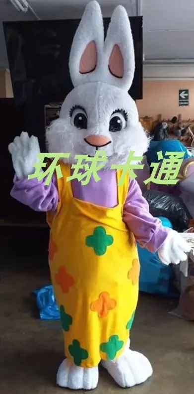 New Adult Hot Sale Yellow Hare Easter Bunny Rabbit Cartoon Mascot Costume Plush Christmas Fancy Dress Halloween Mascot Costume