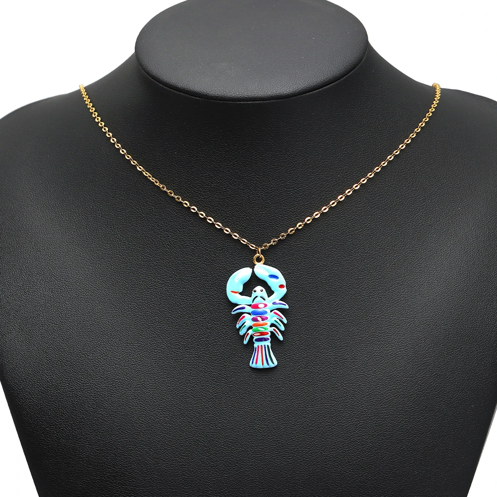 4 Stück Edelstahl Bunte Emaille Muschel-Hummer-Anhänger für DIY Schmuck, Halsketten, Armbänder und Ohrringe – Detail 4