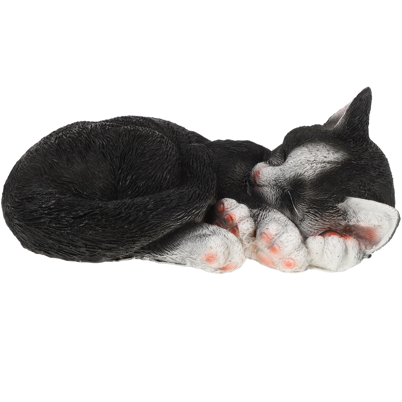 

Sleeping Cat Statue Figurines Lovely Garden Decor Resin Outdoor Lawn Decoration Durable Compact Size Easy Install