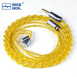 NICEHCK AuKing Flagship 7N OCC 4N Gold Plated HiFi IEM Earphone Cable OFC Degaussing Plug 0.78 2Pin for Neko Perfomer8 Blessing3