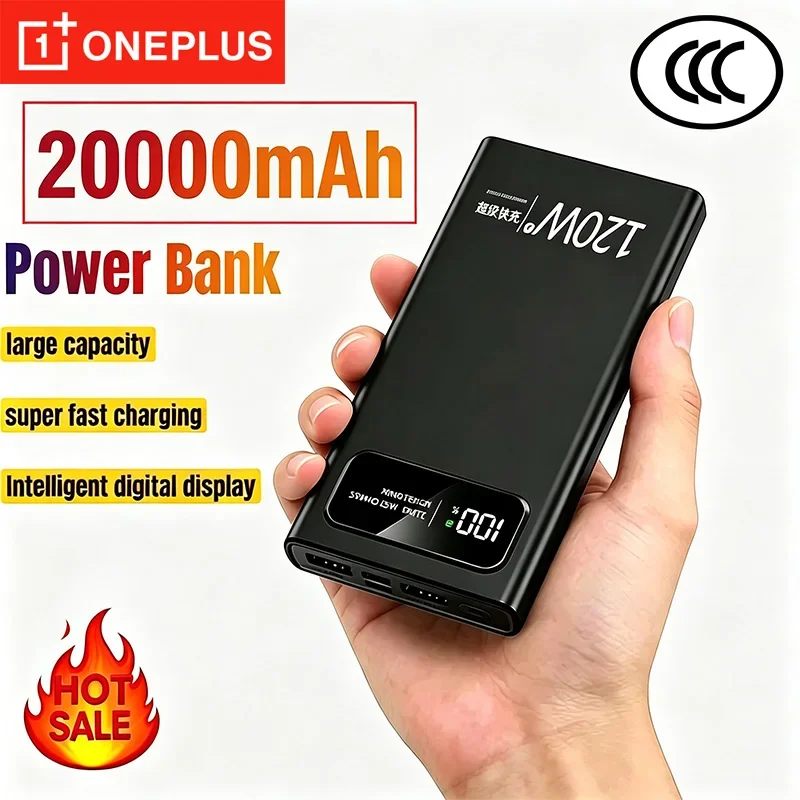 OnePlus 200000mAh Power Bank 120W Fast Charging Large Capacity Portable External Emergency Battery For iPhone Samsung ﻿Huawei