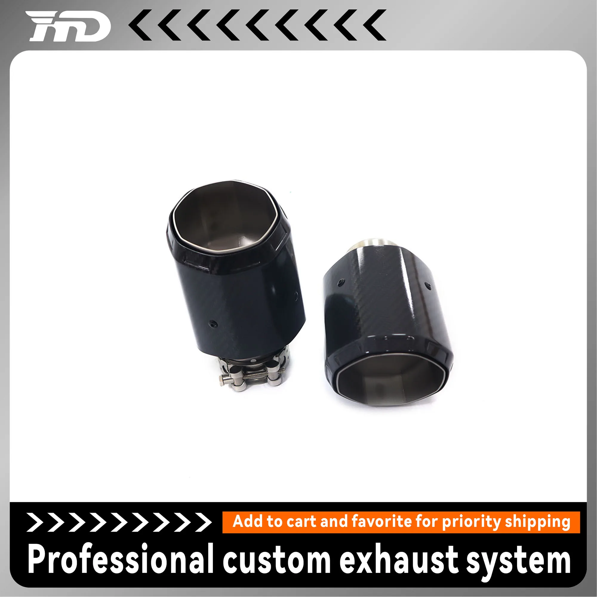 

HMD Exhaust System for General Motors Carbon Fiber Octagonal Tail Throat Accessories