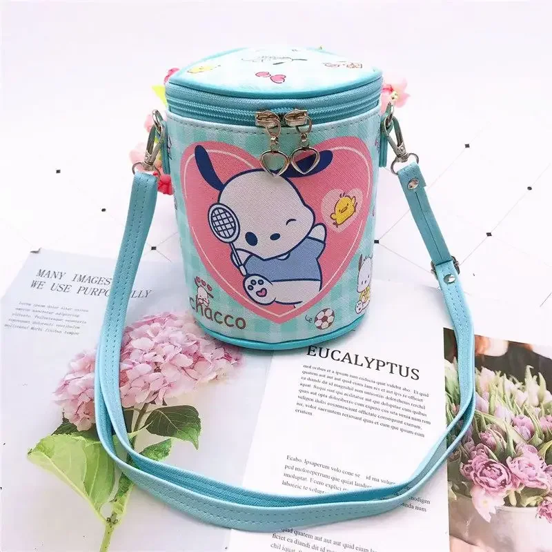 Sanrio kuromi girl's soft-hearted, cute, fashionable, versatile, casual, cartoon carry-on shoulder cross-body cylindrical bag