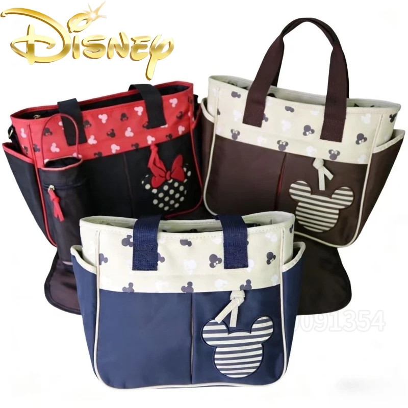 

Disney Mickey's New Baby Diaper Bag Large-capacity 5-piece Baby Bag Multi-functional Cartoon Fashion Baby Products Storage Bag