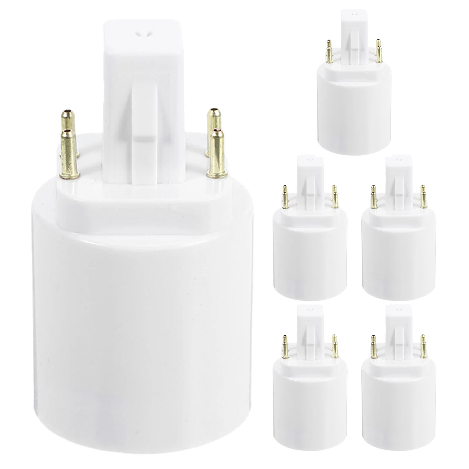 6Pcs G24q to E27 Light Socket Adapter Four Pin Lamp Holder Base Adapter Converter Screw Base Lamp Holder Converter for Home
