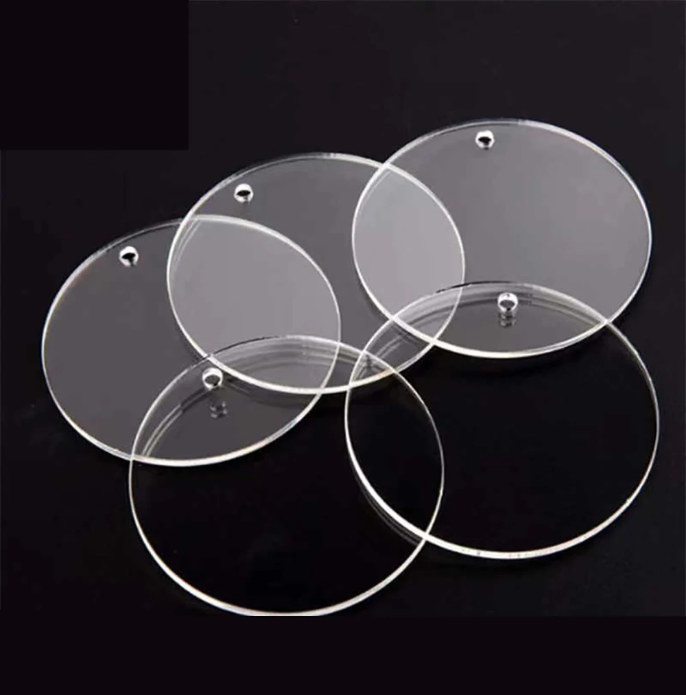 DIY 1-10mm Thickness Transparent Acrylic Disc Diameter 10mm 20mm 30mm 40mm 50mm 60mm 70mm 80mm 90mm 100mm 110mm 120mm--200mm