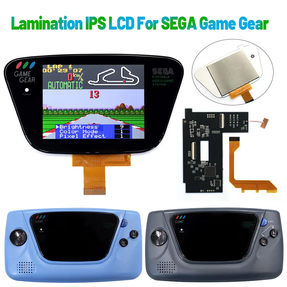 3.5 بوصة لـ SEGA Game Gear مغلفة HD Retro Pixel IPS LCD Kit مع غلاف مخصص سهل التركيب لوحدة التحكم SEGA GG #1