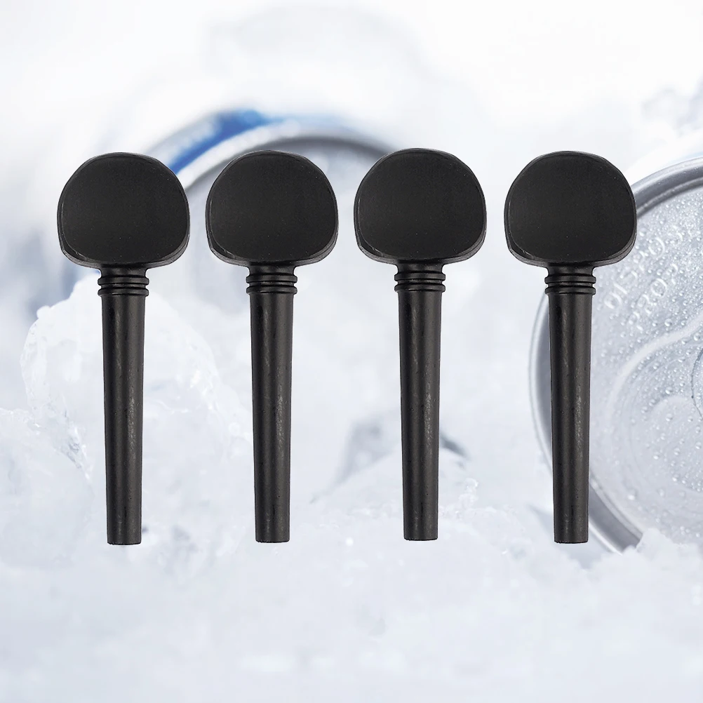 4 قطع أوتاد ضبط التشيلو أسود عتيق من خشب الأبنوس ملمس ناعم عالي الكثافة أوتار متينة تثبيت تحسين الصوت كلاسيكي