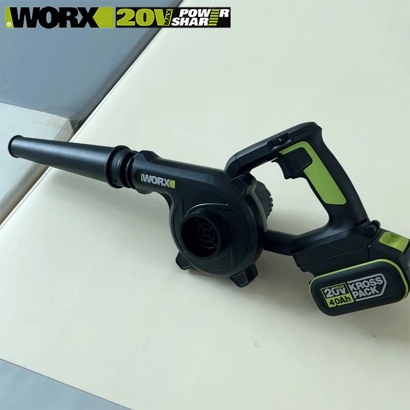 Worx-WU230コードレス緑色ブロワー,最大20v,2.8立方メートル/分,充電式