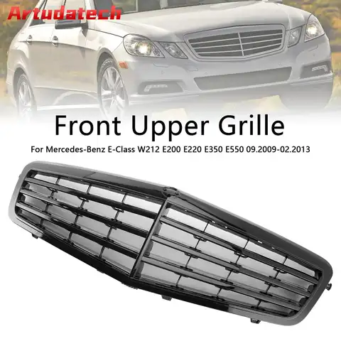 Grade dianteira preta Artudatech adequada para Mercedes-Benz Classe E W212 E350 E550 2010-2013