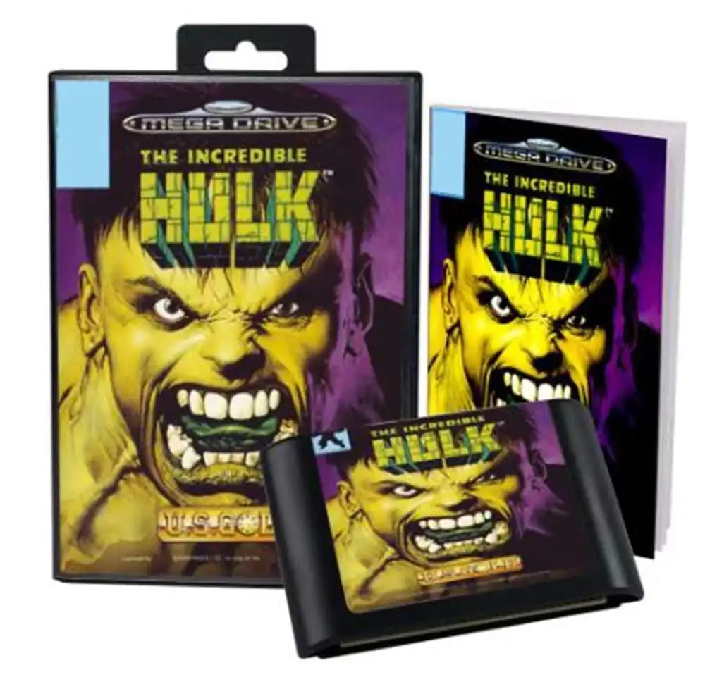 

Incredible Hulk with Box and Manual for 16 Bit Sega MD Game Cartridge Megadrive Genesis System