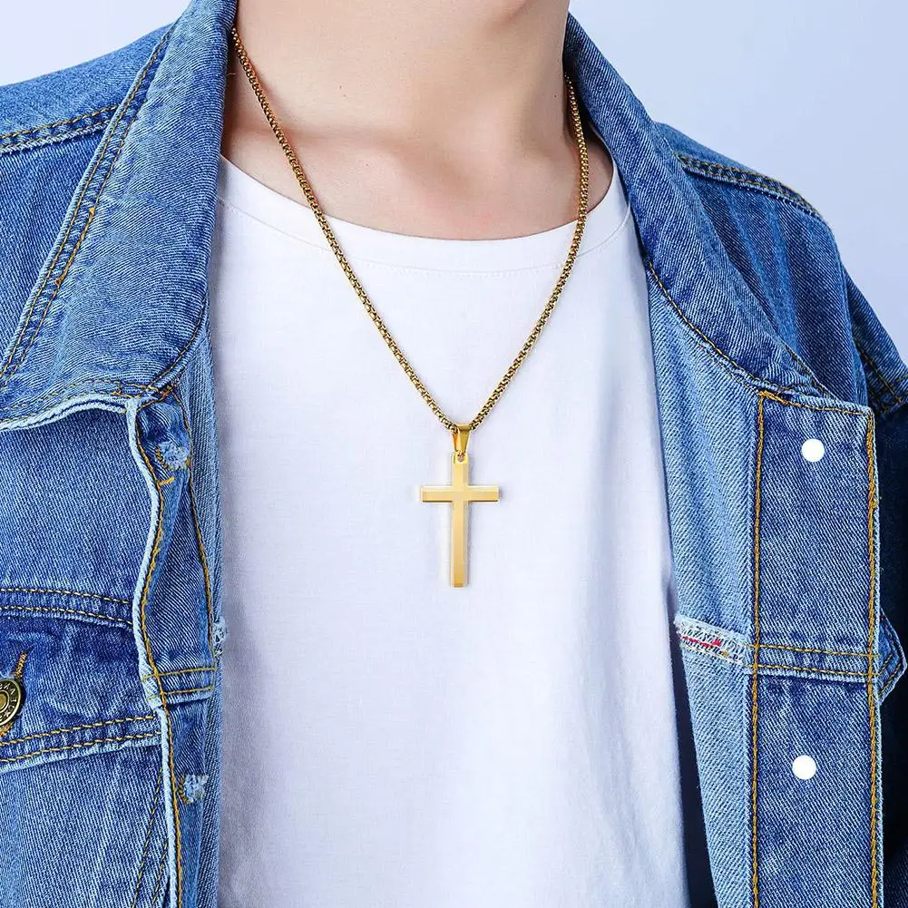 1/3 stücke Christian Bibel Kreuz Kette Halskette Stahl Großen Anhänger Halskette männer Religiöse Gebet Schmuck Corrente Masculina 2026 – Detail 10