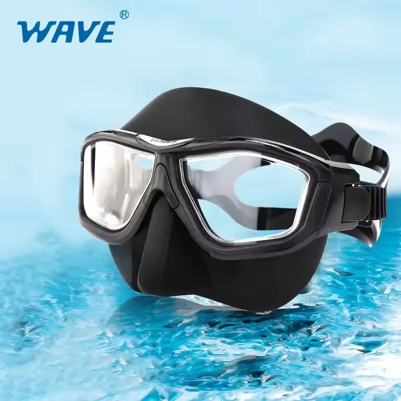 WAVE Branciiia Stylish Low Volume Anti-Fog Diving Mask Big Eyes Design Comfortable Beauty Enhancing Free Diving Face Mask