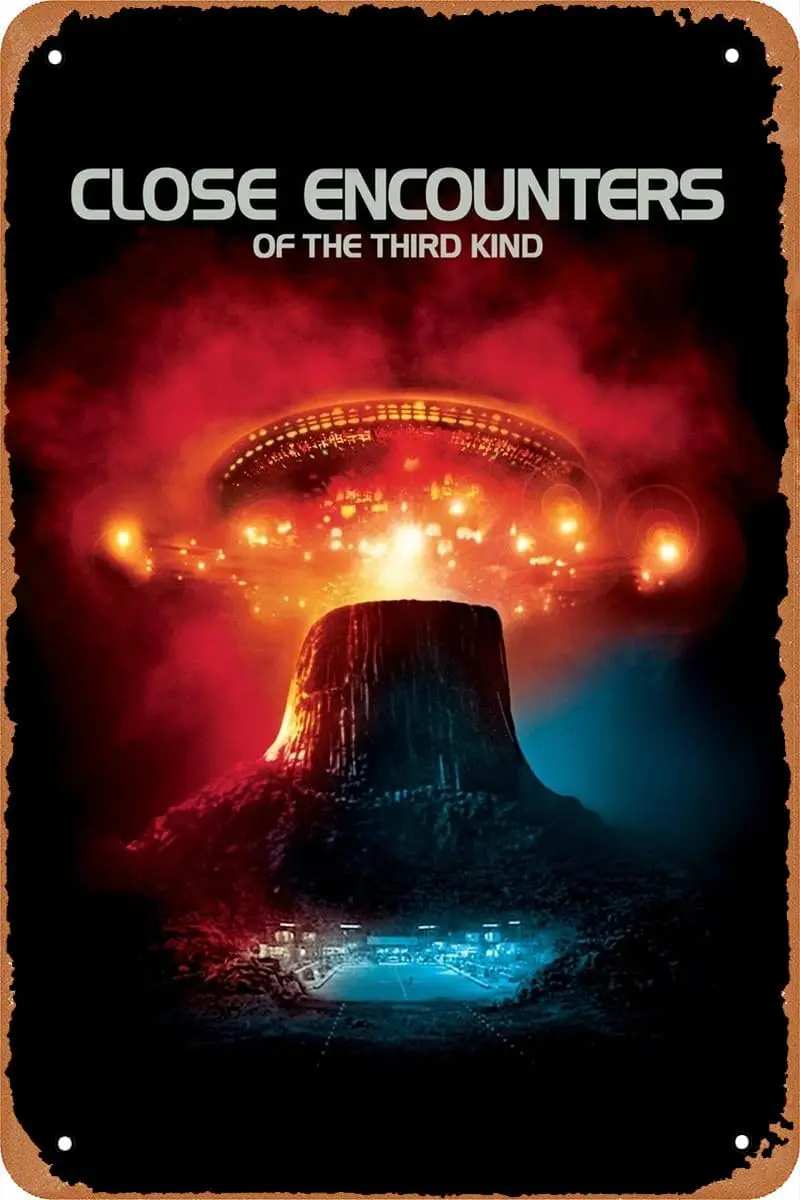 Close Encounters of the Third Kind- Movie Metal Poster Vintage Tin Sign Retro Art Wall Decoration for Home Club Store Bar Cafe 8