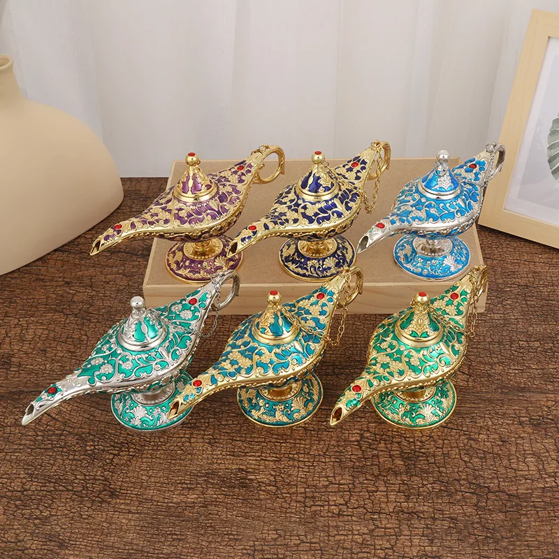 Aladdin Magic Lamp Medium Creative Ornament Wishing Magic Lamp Metal Home Decoration housewarming Gift