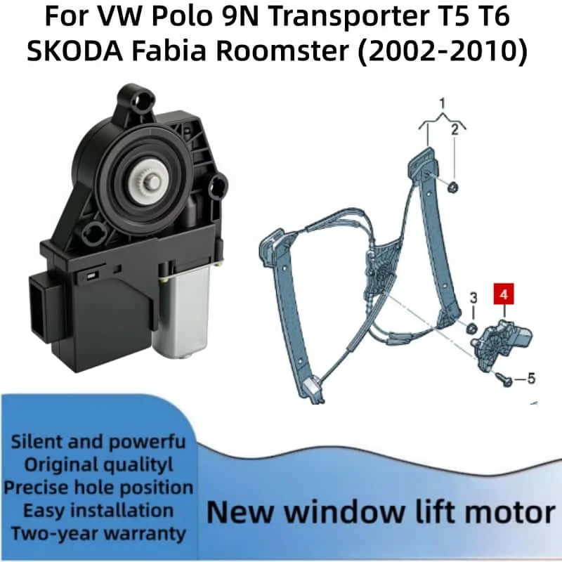 Image of Für Skoda Fabia Roomster VW T5 T6 Polo Fensterhebermotor Neu 6Y1959801 6Y2959802 6Y1959802 6Y2959801A Vorne links und vorne rechts