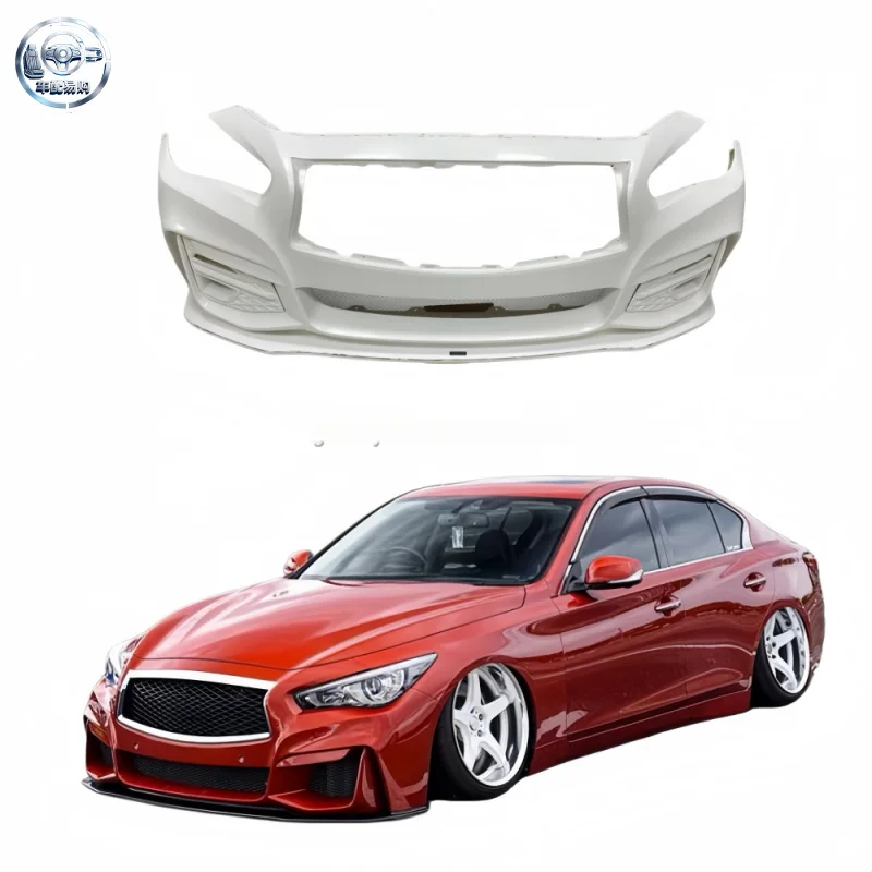 For Infiniti Q50 Q50S V37 Aimga Style Carbon Fiber Front Spoiler Side Skirts Rear Bumper Body Kit