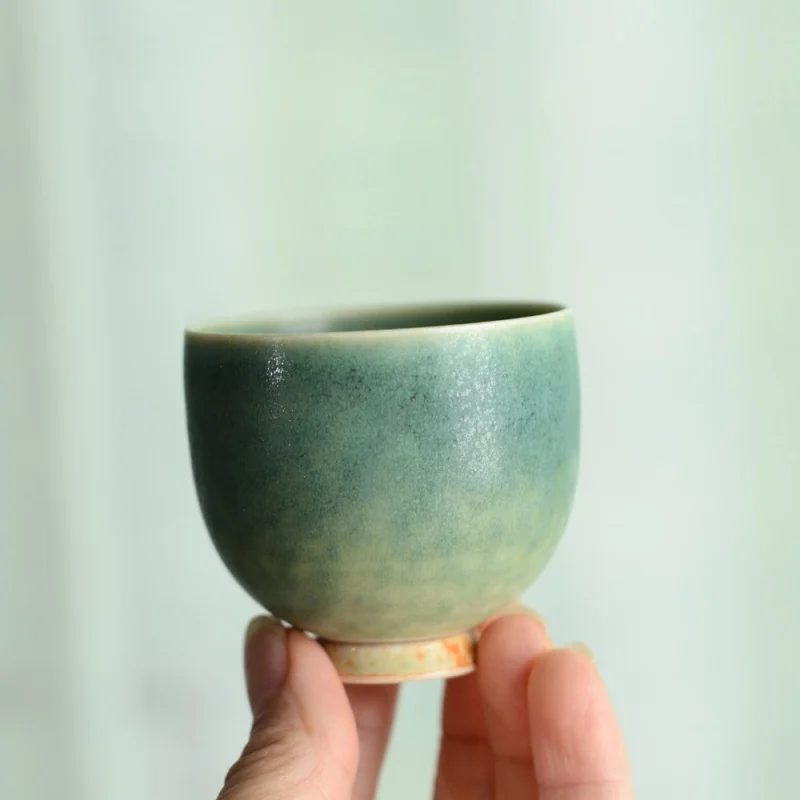 ★Handmade Matte Stoneware Jingdezhen Porcelain Master Cup Tea Cup Cup Kung Fu Green Flambe Tea Cup