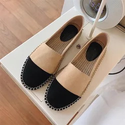 Straw Fisherman's Shoes Round Toe Loafers Ladies Espadrilles Outside Walking Ballet Flats Women Thick Sole Platform Slippers