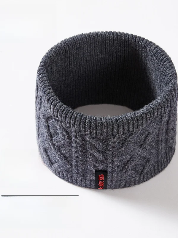 純毛スカーフ-ネックウォーマー-男女兼用-ニットオーバーヘッドタイプ-冬用ファッションアクセサリー-風邪対策ネックプロテクター