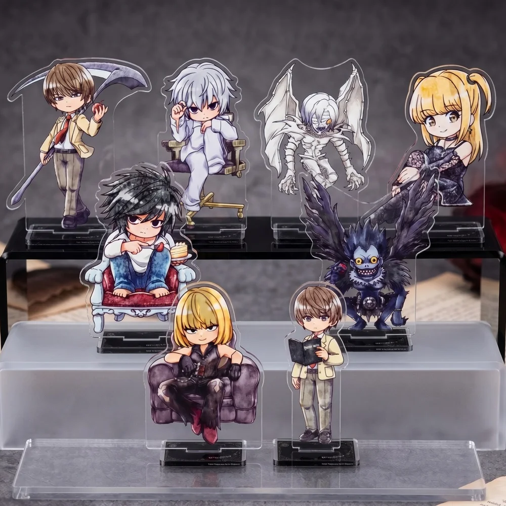 Anime Death Note L Lawliet Acrylic Stand Figurine Misa Amane Ryuk Near Mello Cute Chibi Figure Desktop Decor Keychain Fan Gift