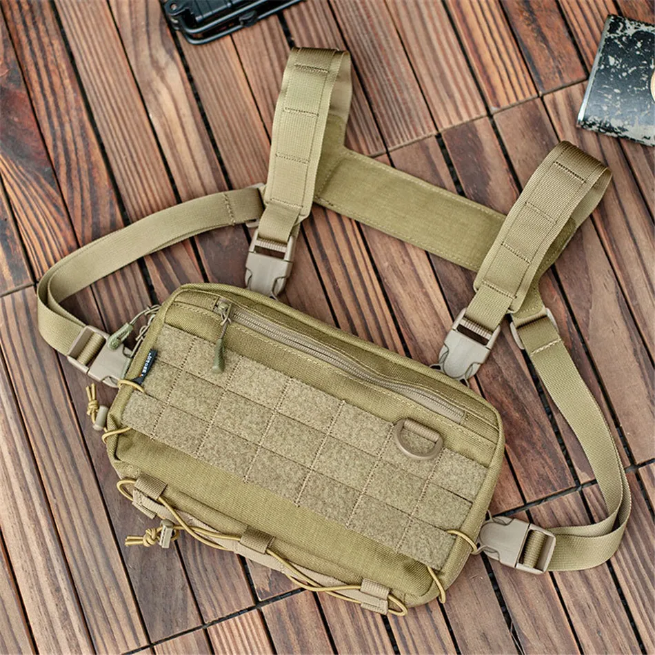 Outdoor Military Fan Hiking Chest Bag Multifunctional Tactical Accessory Vest Bag Fashion Casual Shoulder Packpack Mobile Wallet