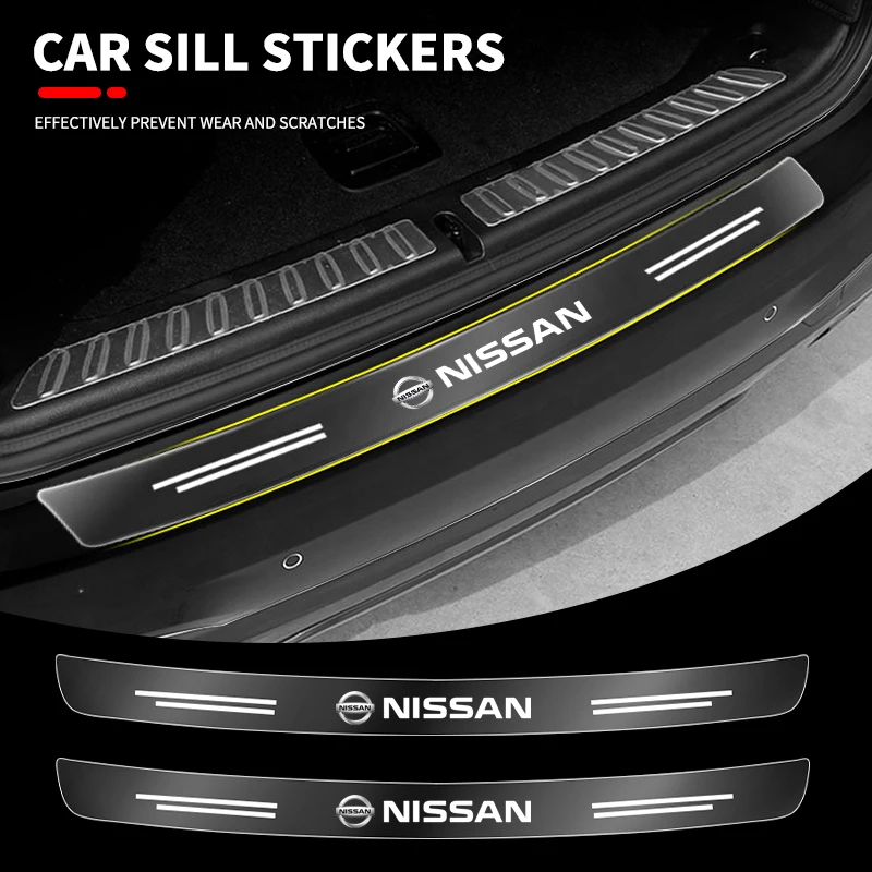 Car Rear Bumper Trunk Sill Transparent Protector Sticker For Nissan Qashqai X-Trail Tiida TIIDA Juke Leaf Altima Patrol Micra