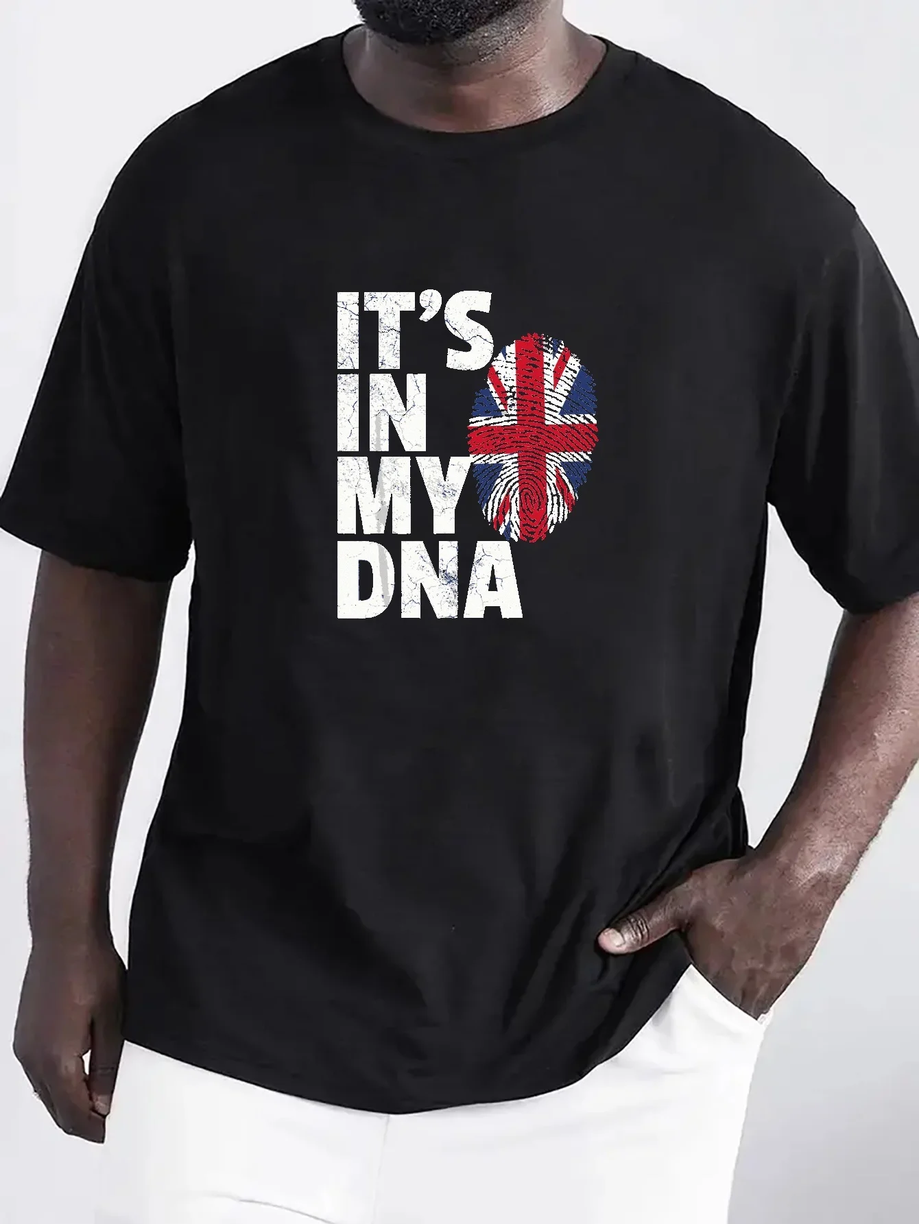 

The Union Jack Slogan Pattern Print Men s Comfy Chic T-shirt Graphic Tee Men s Summer Outdoor Clothes Men s Clothing