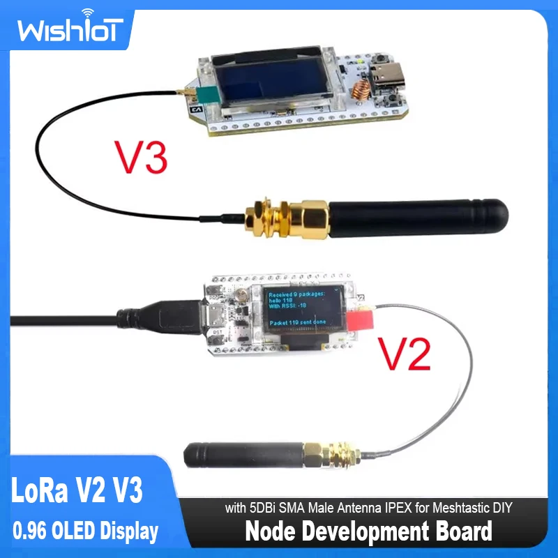 868 915MHZ ESP32 LoRa Development Board V3 SX1262 OLED Display Antenna for Arduino Meshtastic LoraWan IOT Internet V2 SX1276 DIY