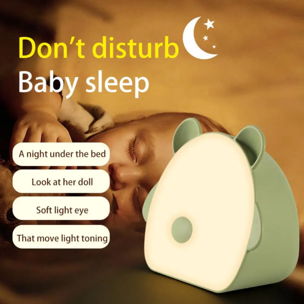 Lampu malam LED dekorasi anak, lampu malam LED lampu makan lucu peredupan Stepless, lampu berubah warna untuk dekorasi kamar anak-anak