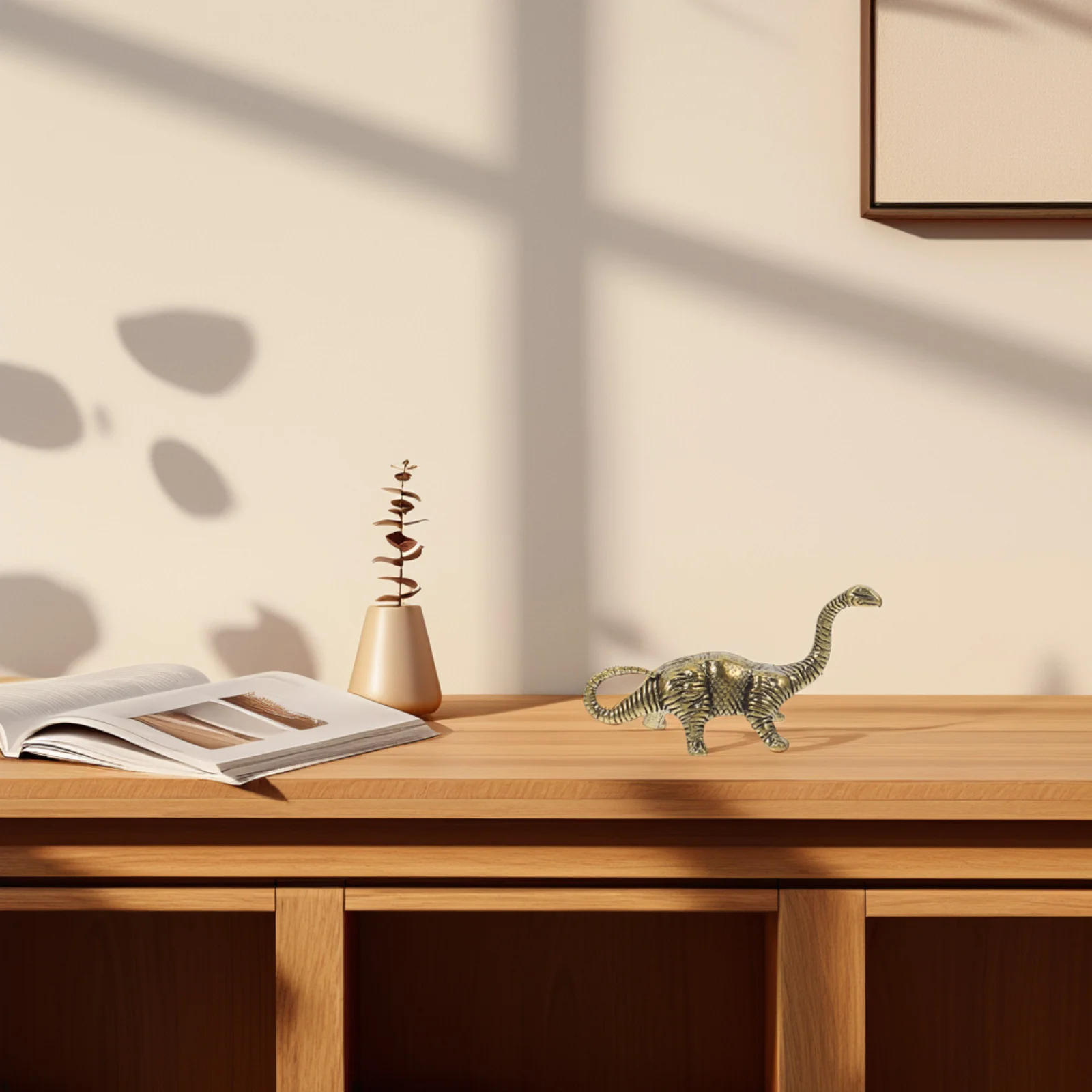 

6Pcs Mini Brass Dinosaur Sculpture Retro Vintage Desktop Home Office Miniature Unique Ornamental Vintage Home Decor