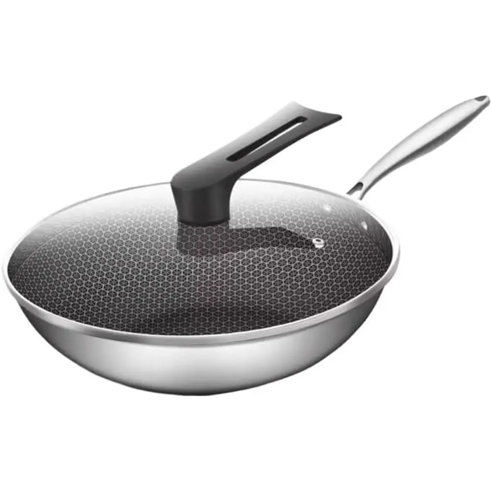 

Сковорода из нержавеющей стали 304 с антипригарным покрытием и плоским дном для домашнего приготовления пищи