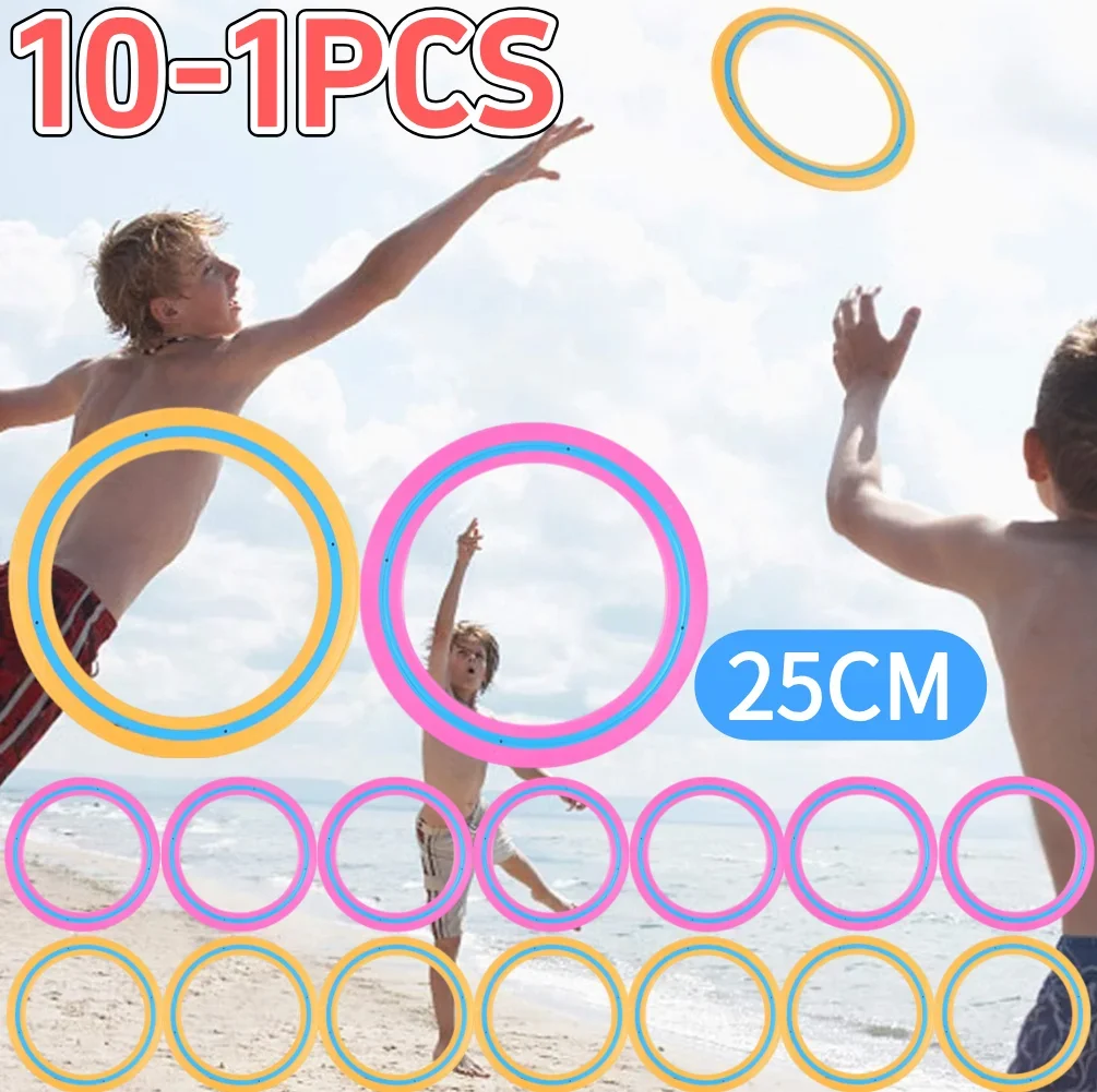 1-10PCS 25cm Flying Disc Portable Flying Ring Versatile Throwing Catching Disc Outdoor Flying Disc  for Beach Backyard