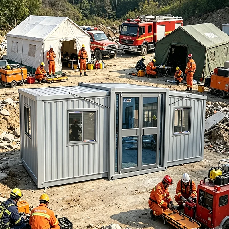 Customizable Folding House Durable Prefabricated Container Home Portable House for Office Site Emergency Shelter Camping Use