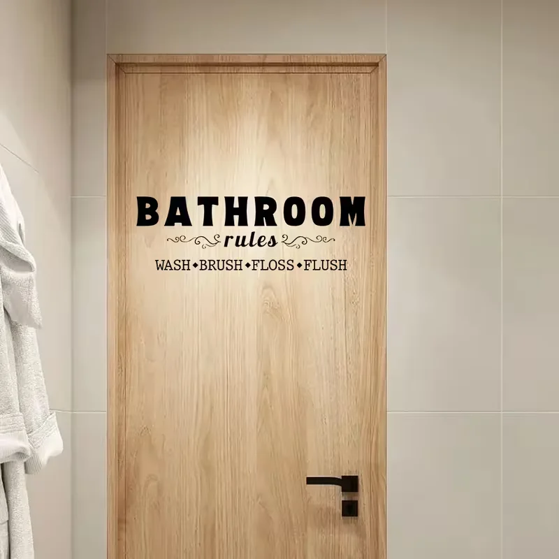1 Set Practical Bathroom Rules Wall Stickers | Easy Decoration, Suitable for Home Backgrounds like Bathrooms, Living Rooms, Toil