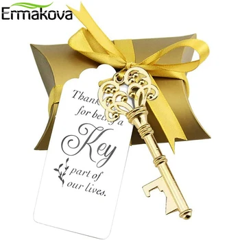 ERMAKOVA 결혼 선물 기념품 캔디 박스, 레트로 스타일 마스터 키 병따개, 프랑스 리본 병따개, 세트당 50 개 