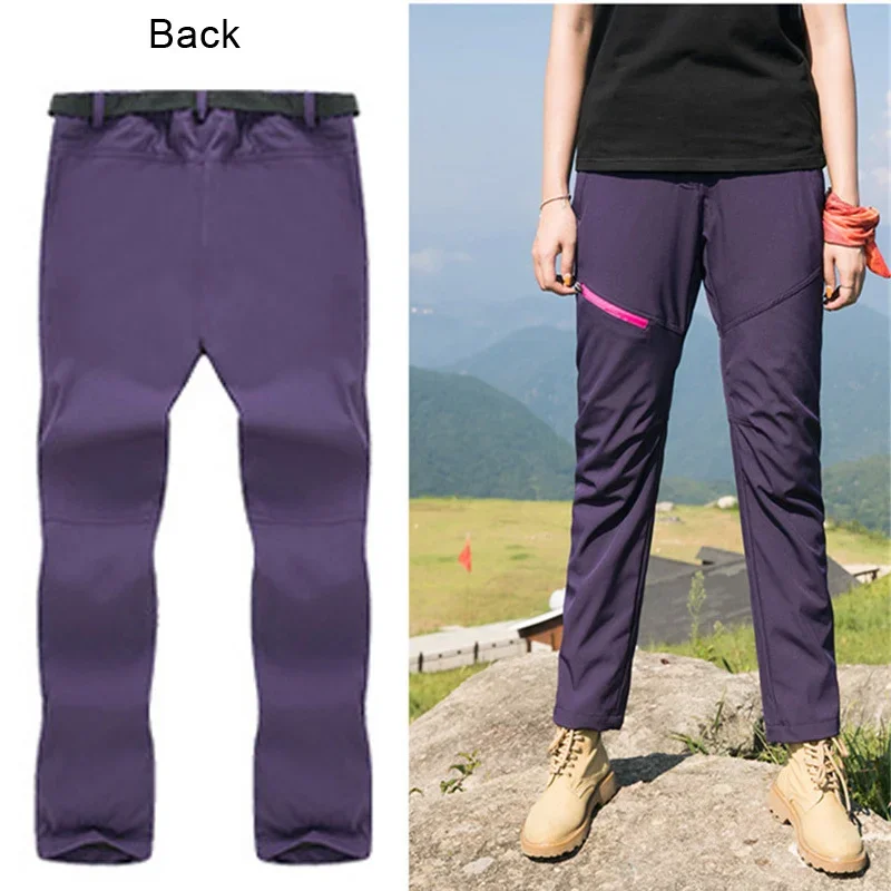 Winter Women Hiking Pants Snow Outdoor Splash Proof Breathable Fleece Keep Warm Windproof Camping Trekking Trousers