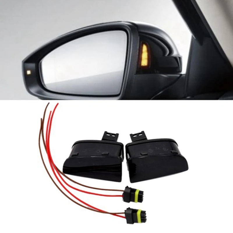 Espelho traseiro do carro Side Lane Assist Light, lâmpada indicadora com chicote de fios para Passat B8 Variant 15-16, 3GD949145, 3GD949146