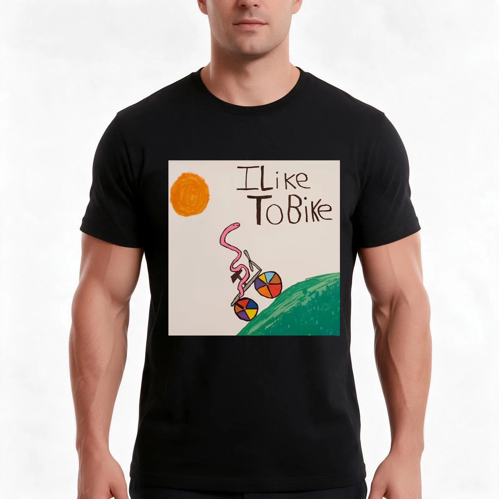 I Like To Bike T-Shirt, Summer Casual Cotton Tee, Oversized Streetwear Tops, Vintage Graphic Print, Loose Fit Short Sleeve