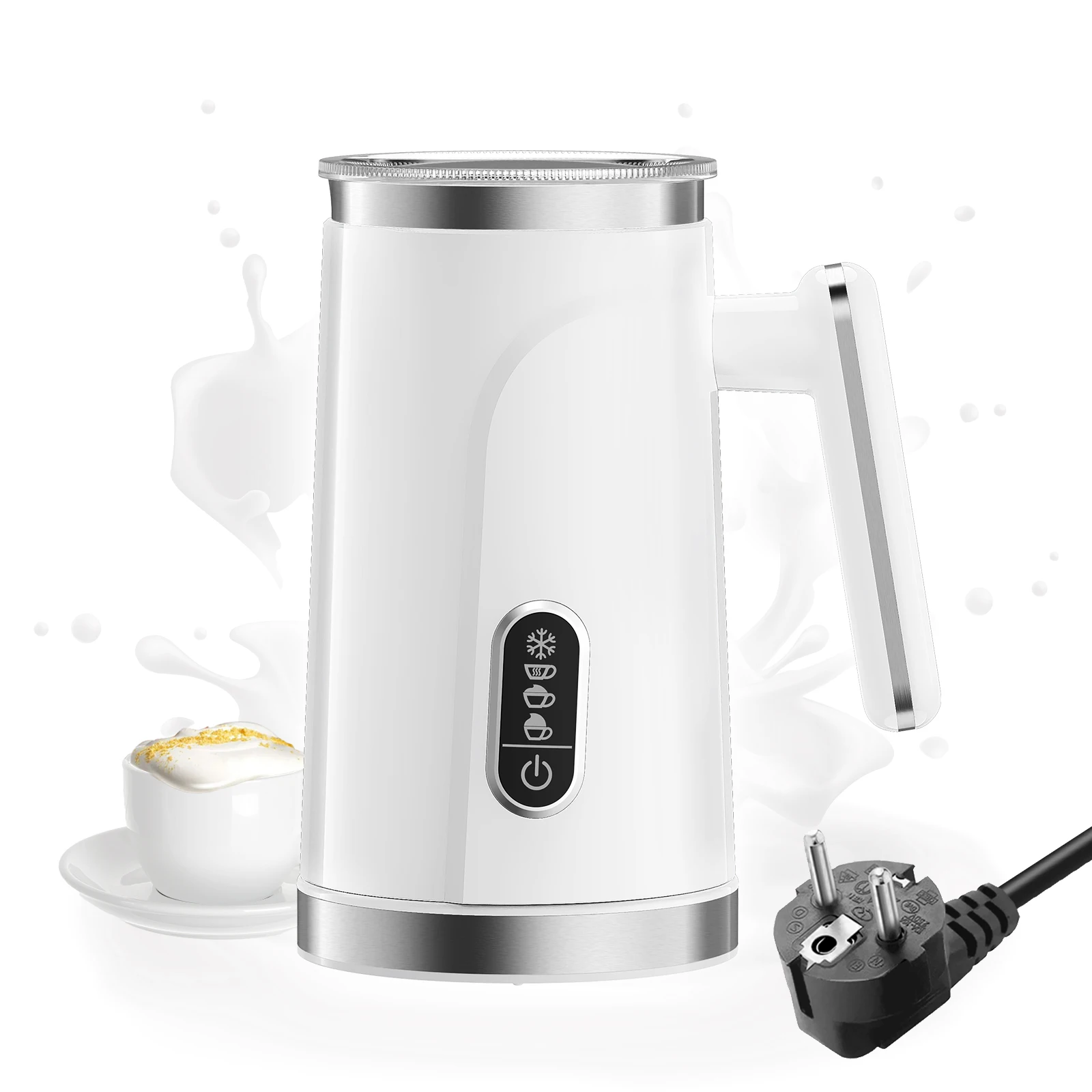 Biolomix, 4 In 1 Automatische Warme En Koude Melk Schuimer Voor Latte, Schuimmaker, Warme Chocolaatjes, Cappuccino