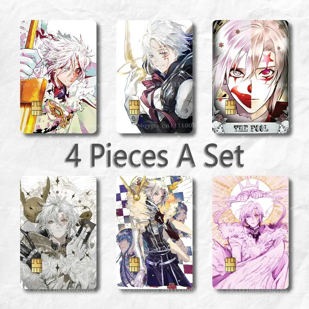 d gray man Credit Card Skin Stickers Waterproof with Chip Cutout 4 Pack for Credit Debit Transportation Cards