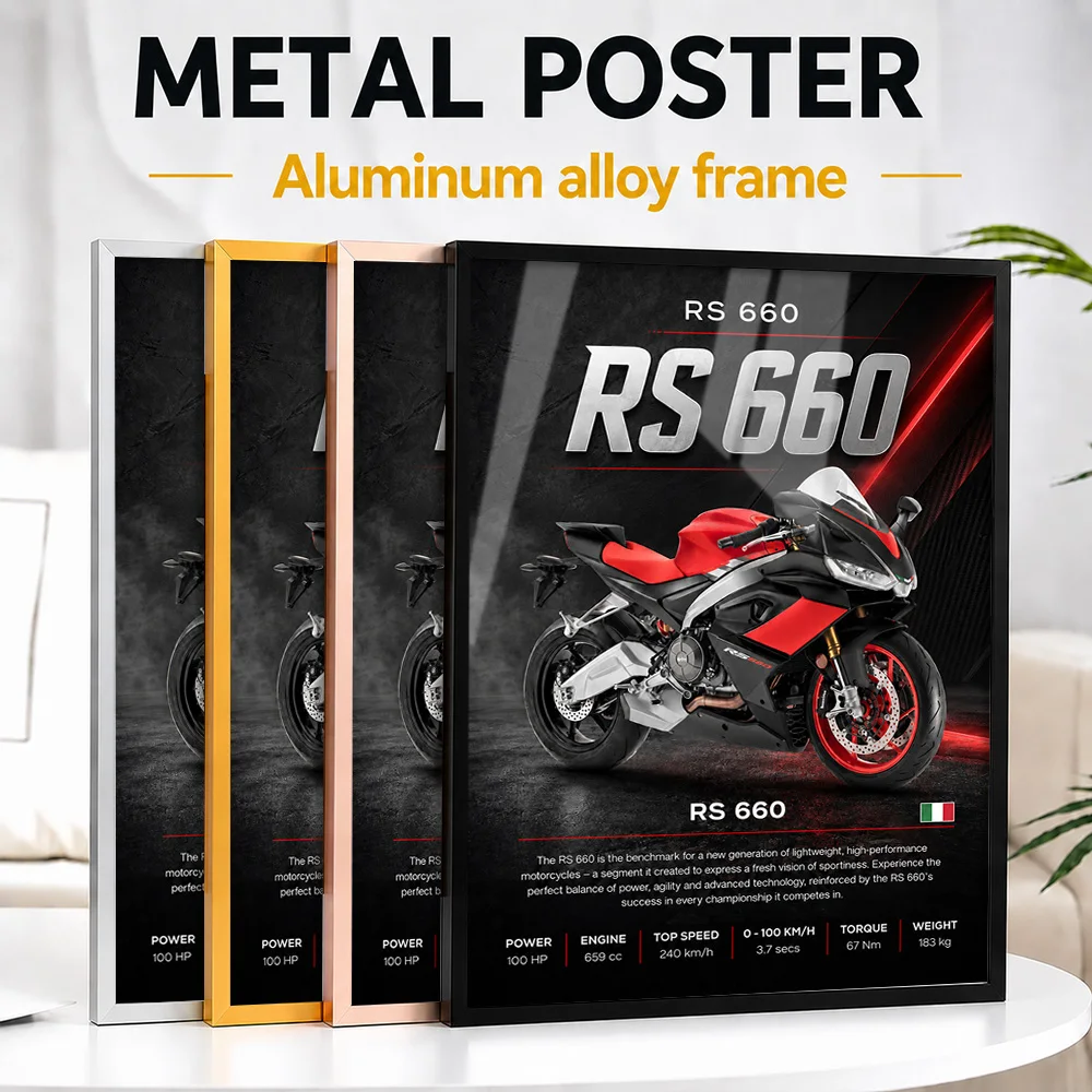 Italy RS 660 Motorcycle Metal Poster With Aluminum Alloy Frame Personalized Photo High Speed Style Wall Art For Collector Room