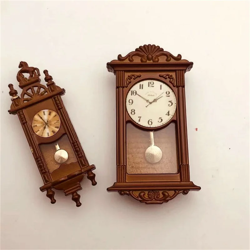 1pc 1:12 Dollhouse Miniature Wall Clock Play Doll House Miniaturas Home Decor Accessories Toy Pretend Play Furniture Toy