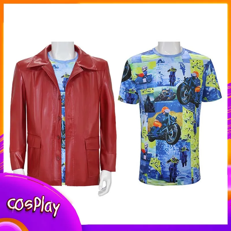 

Костюм для косплея Fight Club Tyler Durden, кожаная куртка, пальто для Хэллоуина, Comic-Con, маскарадная вечеринка, реквизит, мужская верхняя одежда, подарок