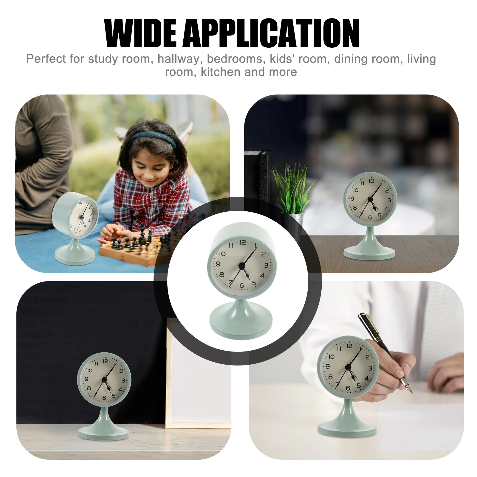 

Vintage Style Silent Alarm Quiet Desktop Bedtime Clock For Bedroom Home Decor Round Digital Mute Wake Up Clock Household Table